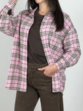Camicia in flanella a quadri col. Rosa