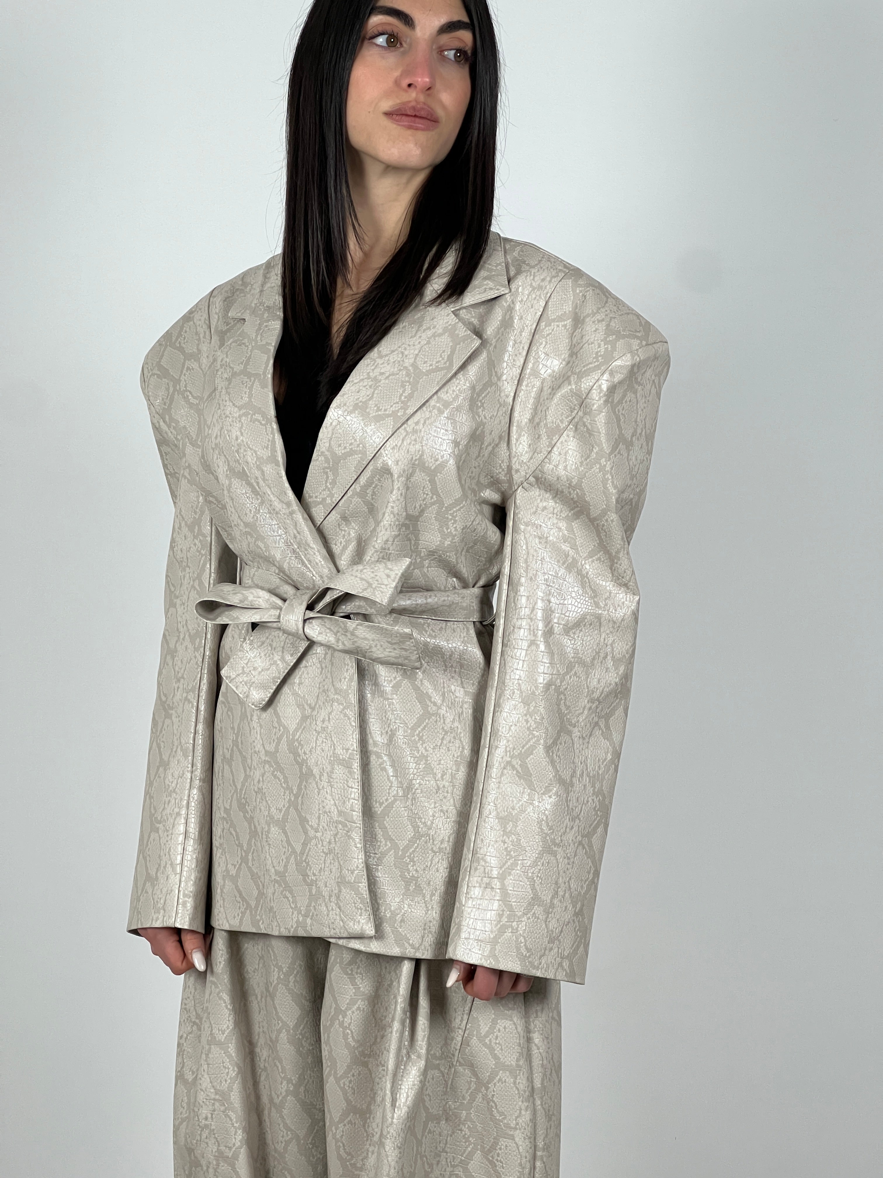 Blazer stampa anaconda col. Burro