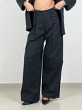 Pantalone in bull di cotone by Lumina col. Nero