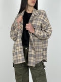 Camicia in flanella a quadri col. Beige