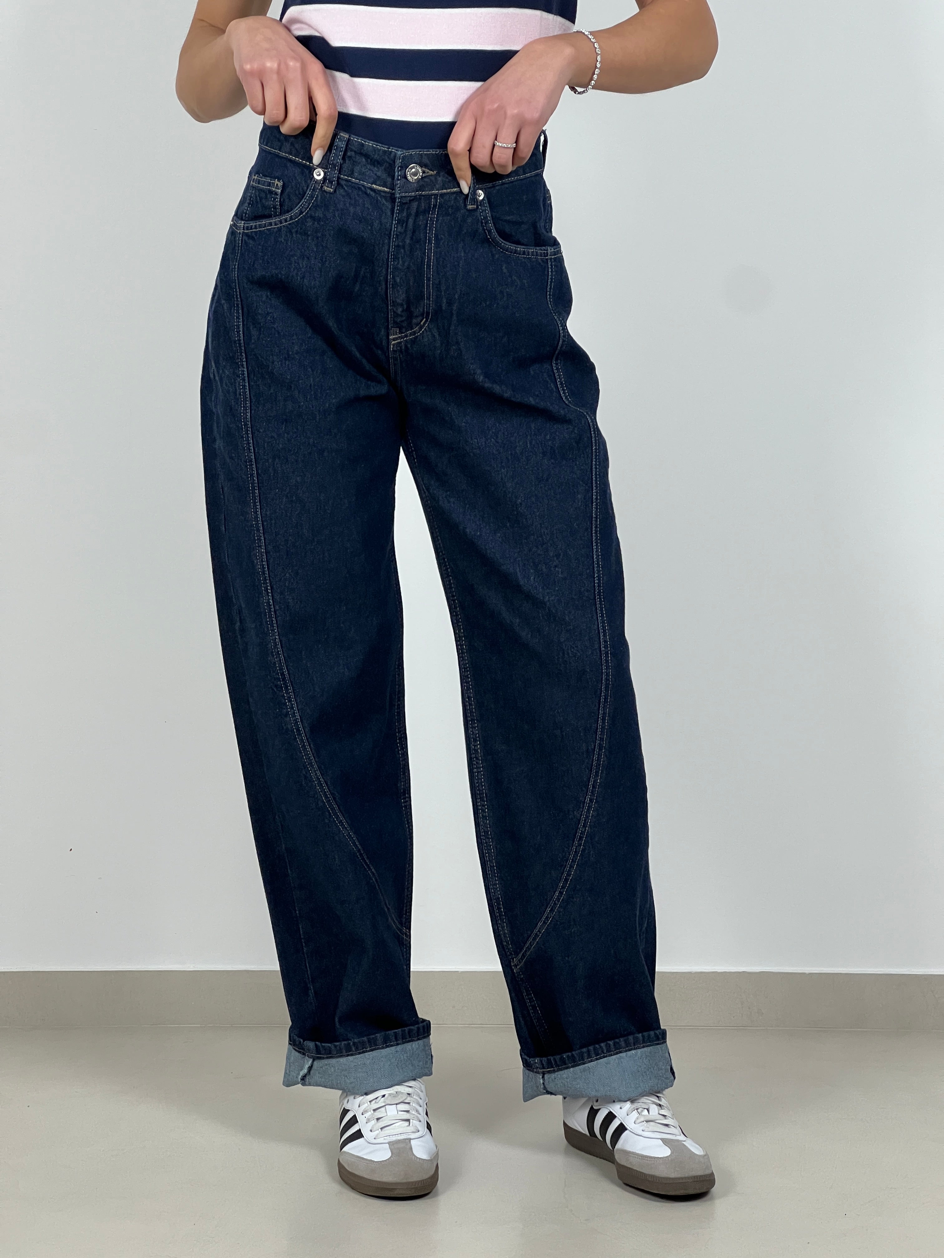 Jeans cucitura a scivolo by Lumina col. Denim scuro