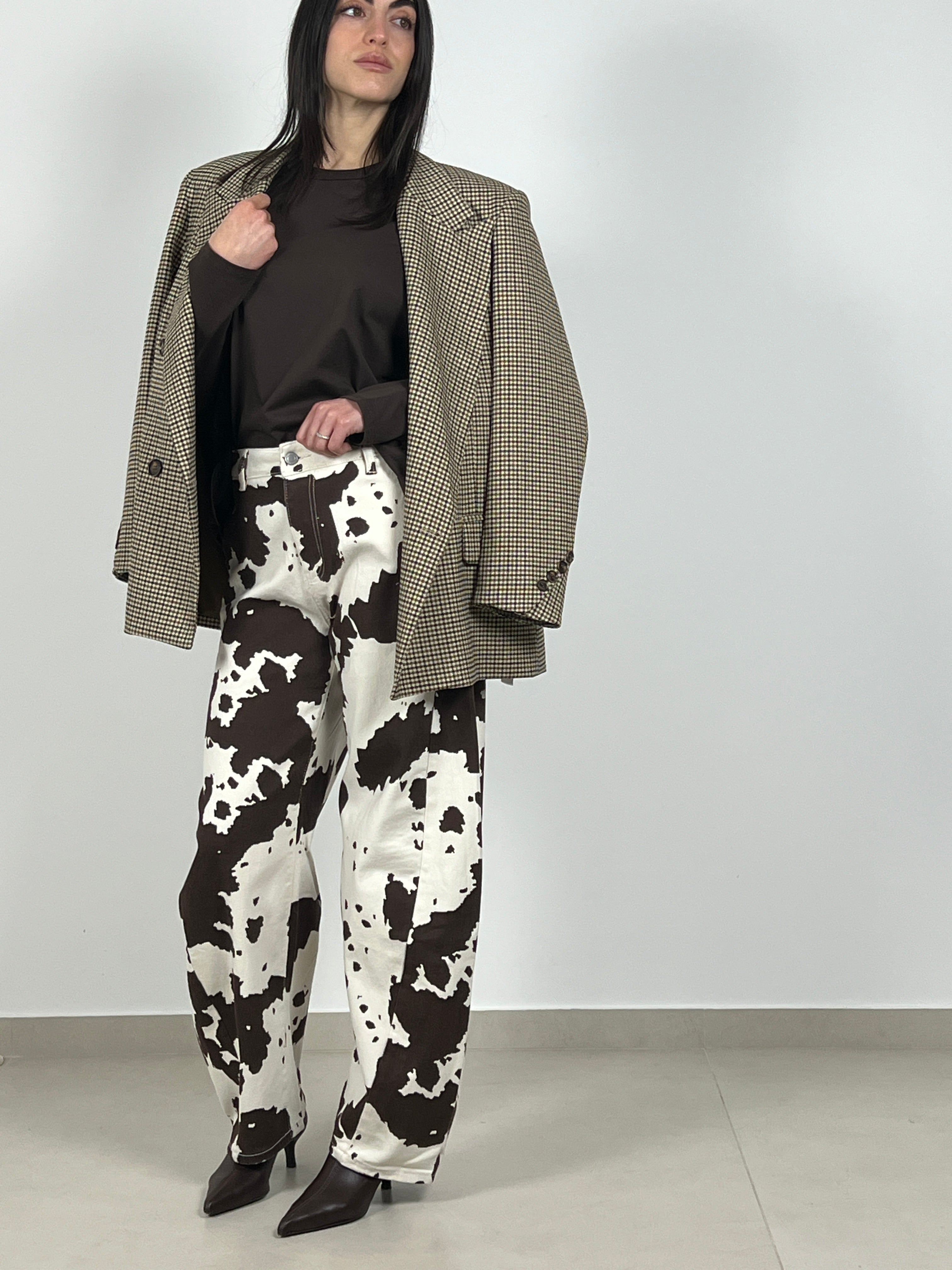 Jeans Barrel fantasia Mucca col. Panna