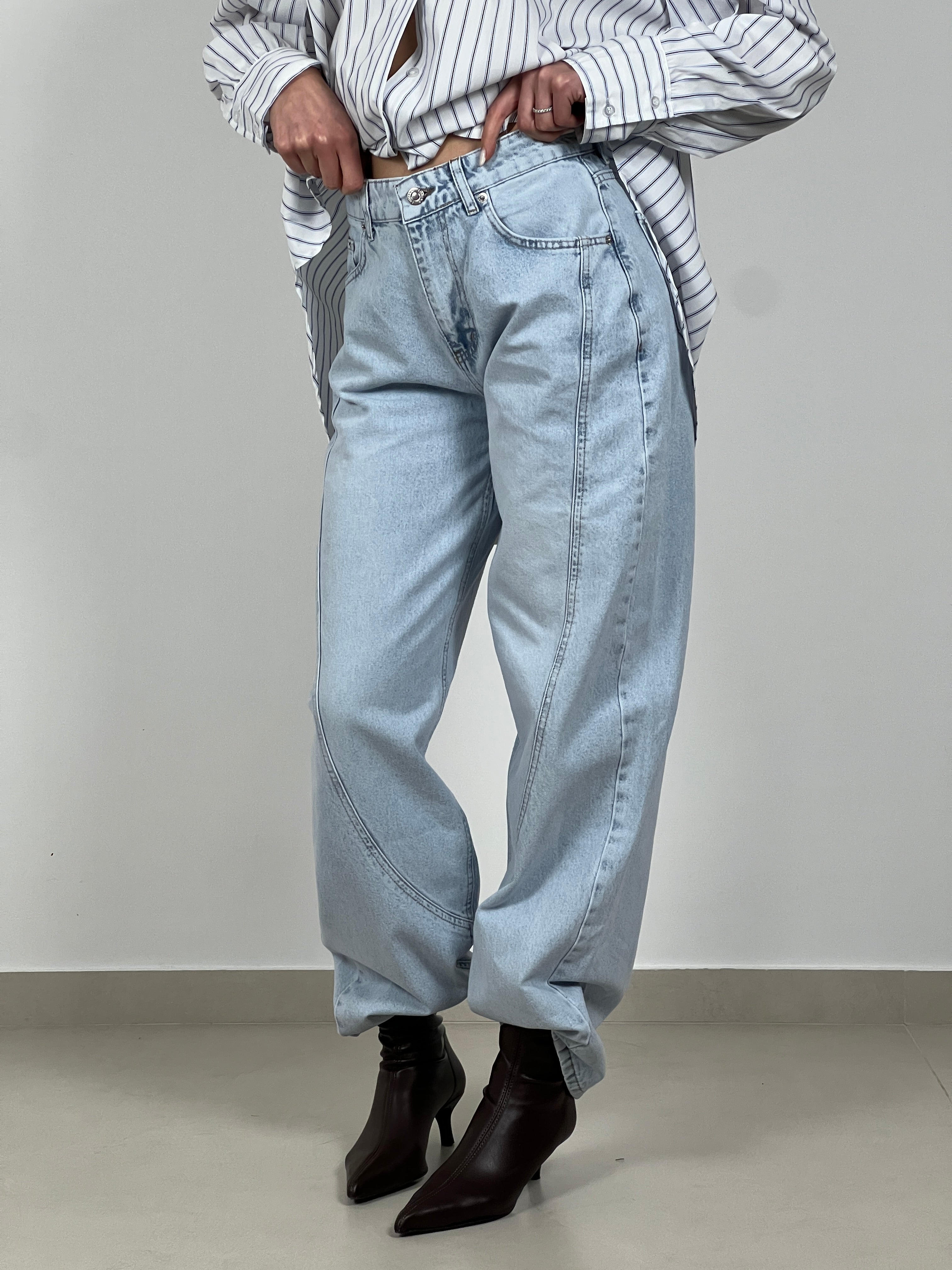 Jeans cucitura a scivolo by Lumina col. Denim chiaro