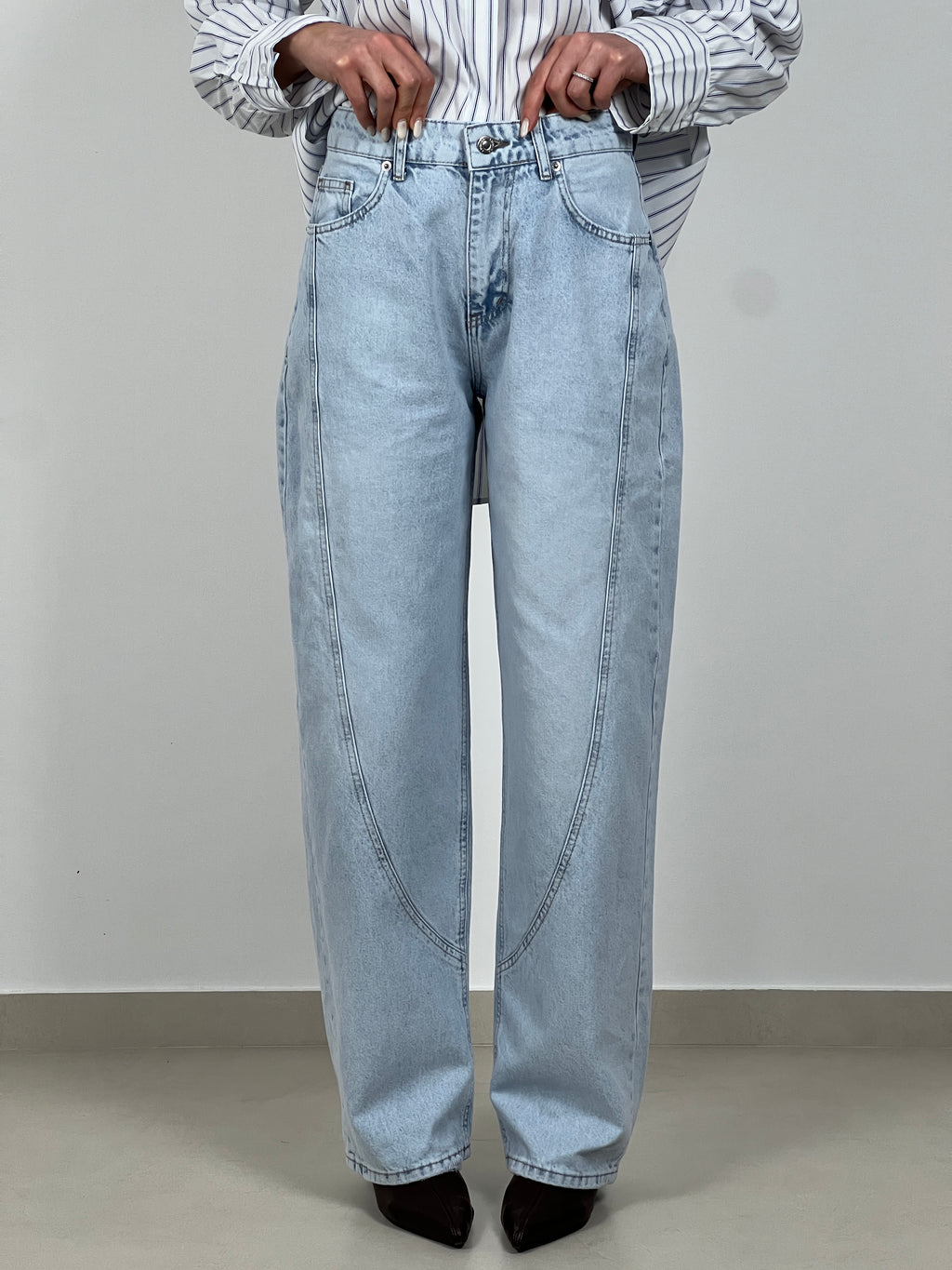 Jeans cucitura a scivolo by Lumina col. Denim chiaro