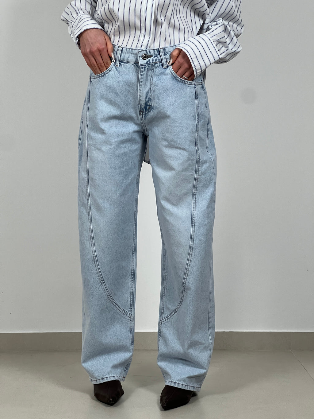 Jeans cucitura a scivolo by Lumina col. Denim chiaro