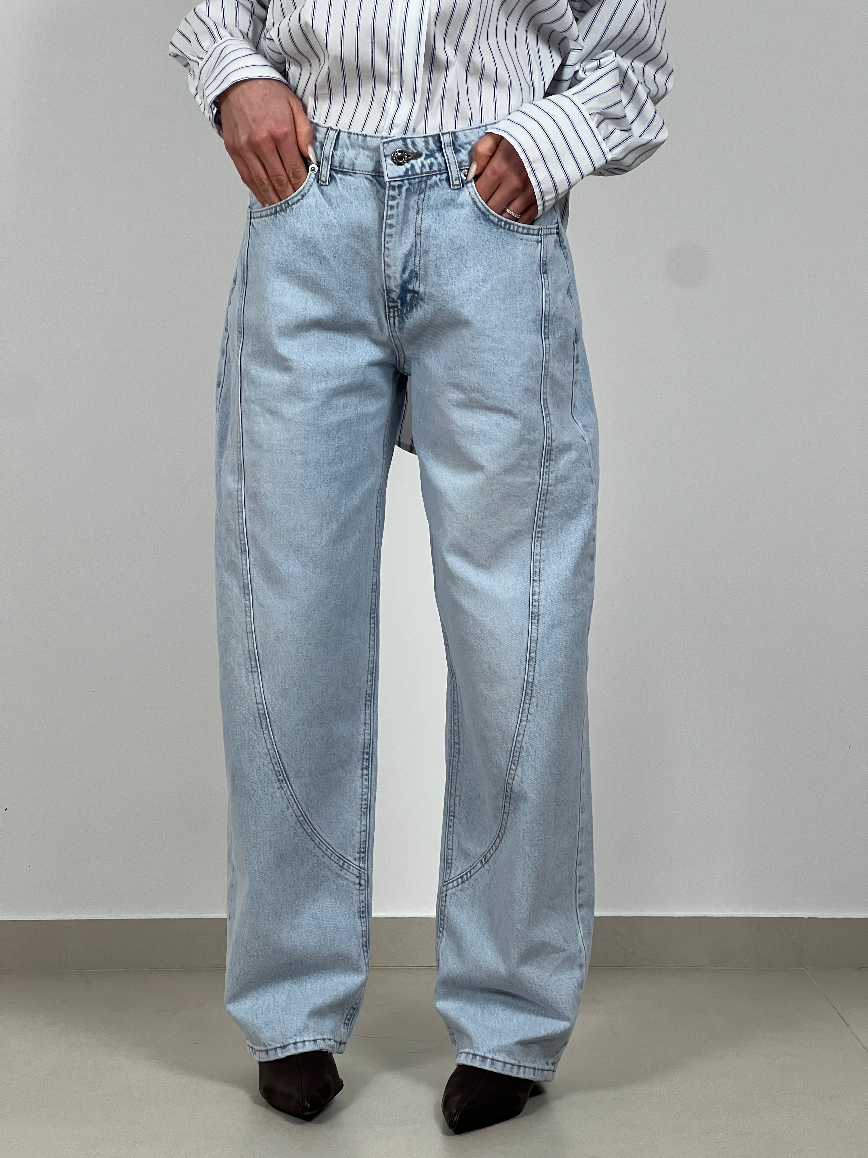 Jeans cucitura a scivolo by Lumina col. Denim chiaro