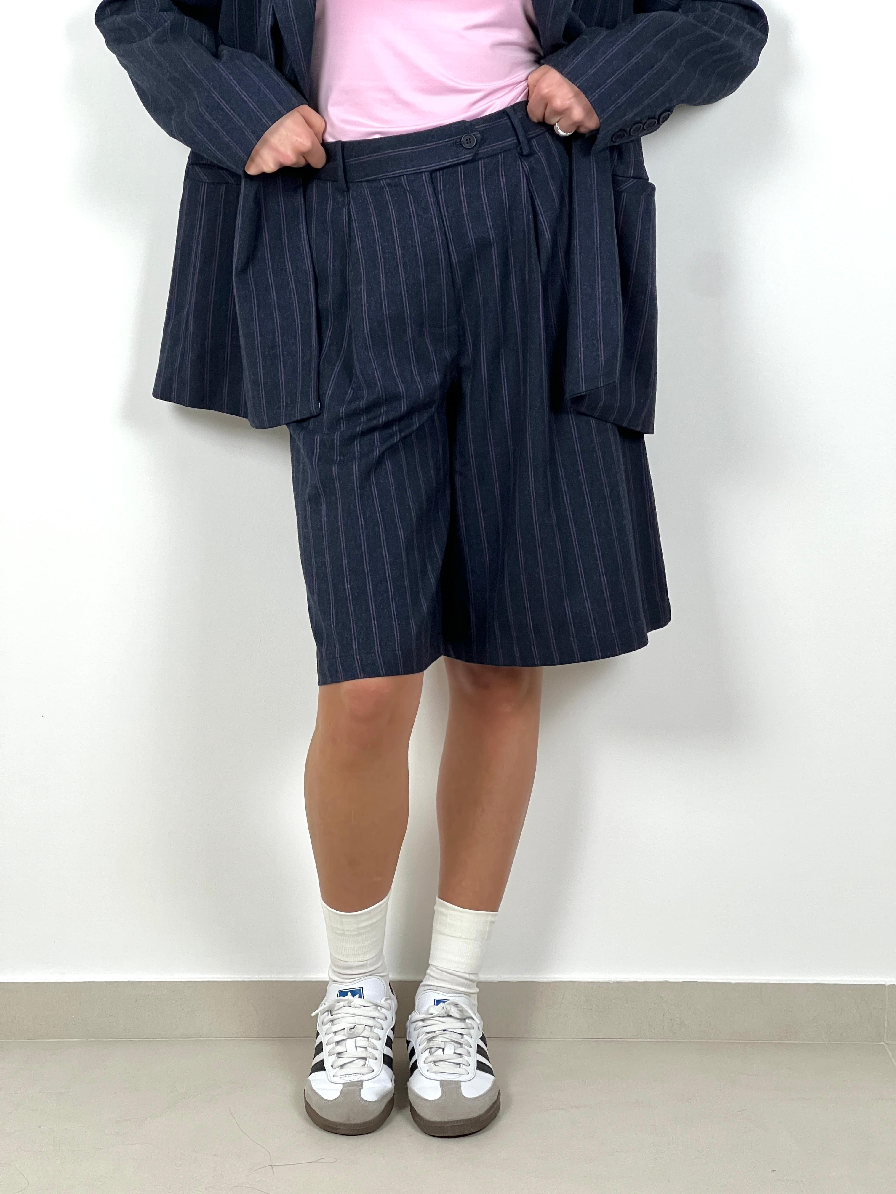 Bermuda Gessato by Lumina col. Blu notte