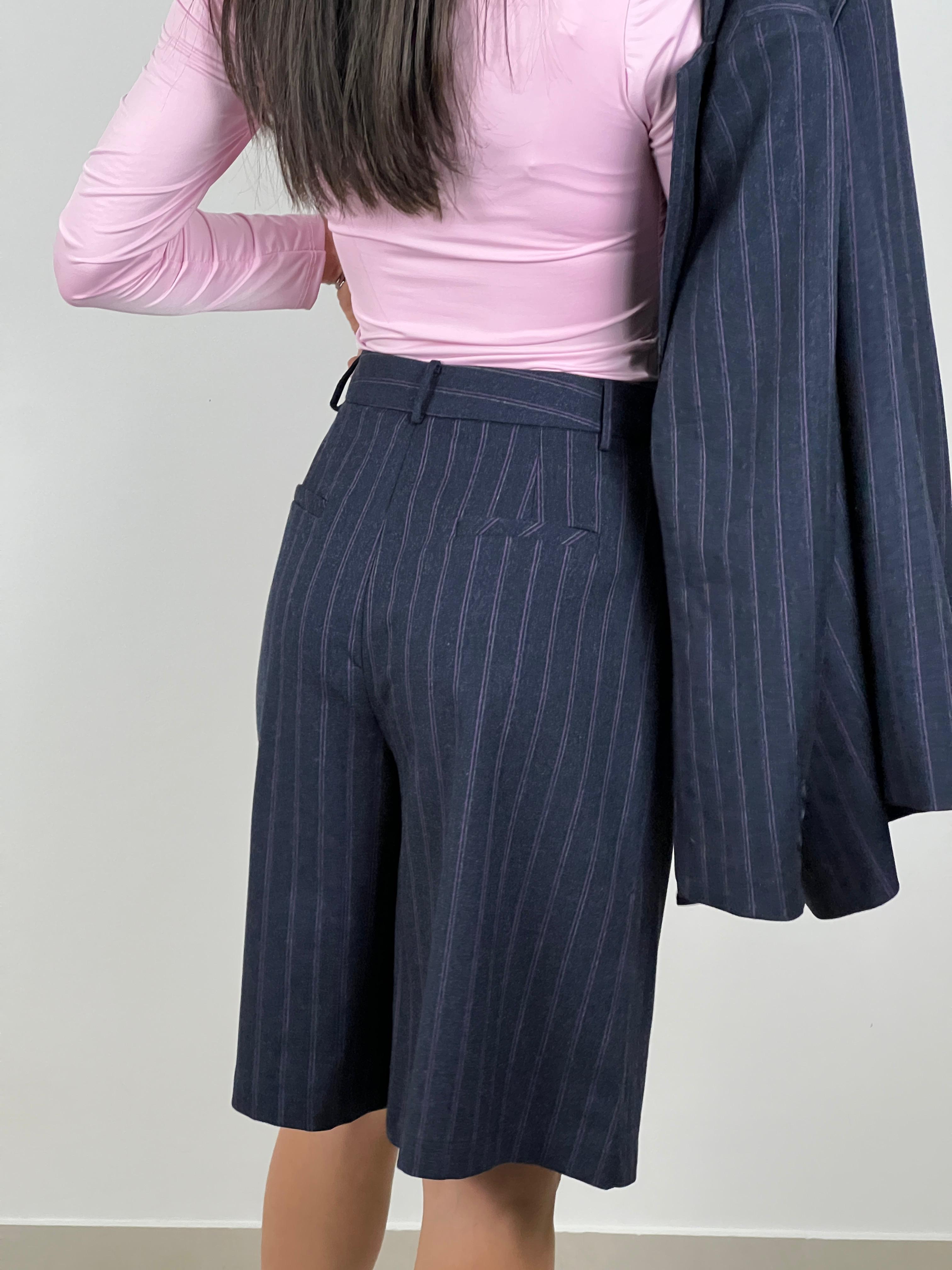 Bermuda Gessato by Lumina col. Blu notte