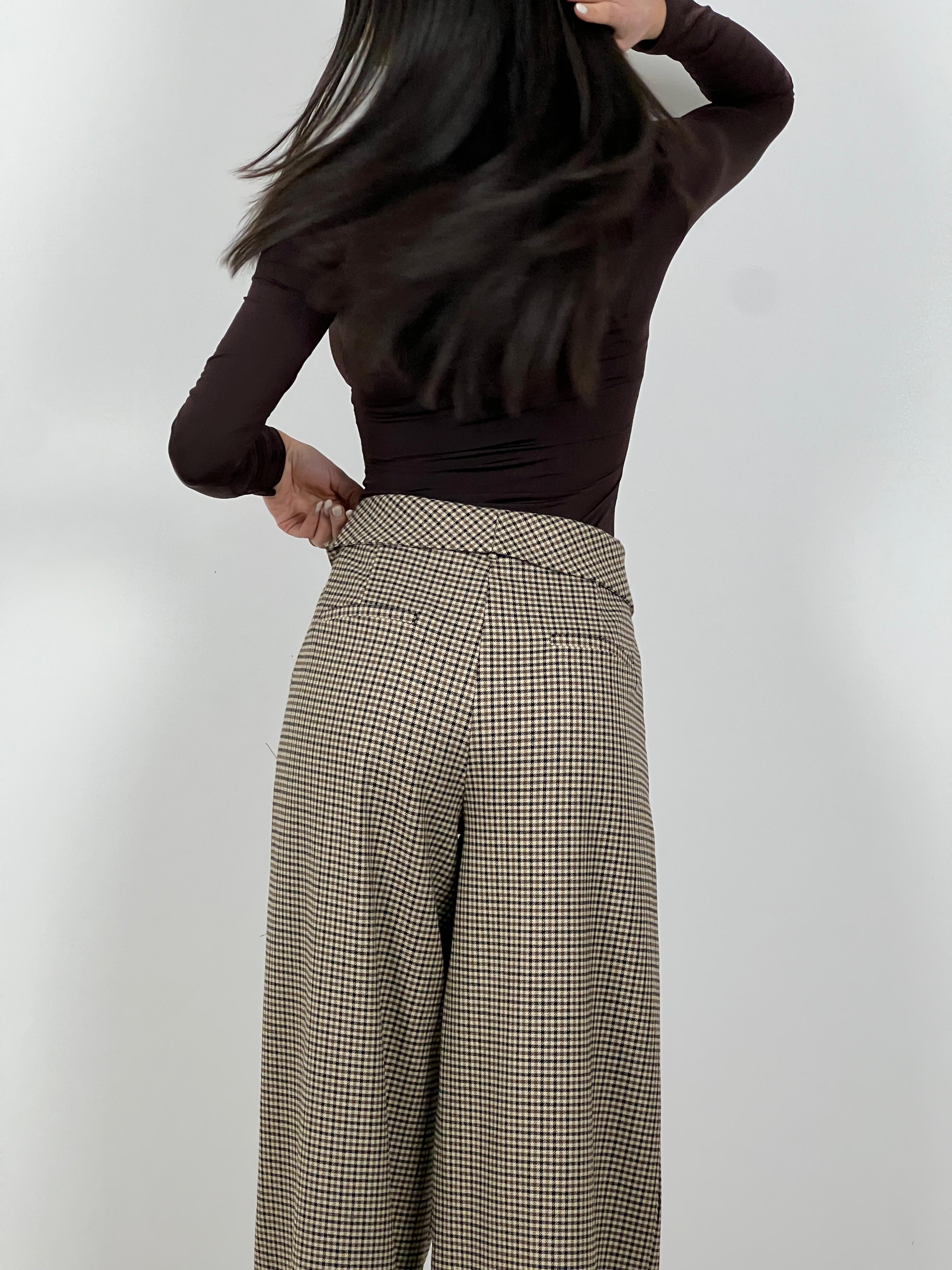 Pantalone pied de poule by Lumina col. Cammello