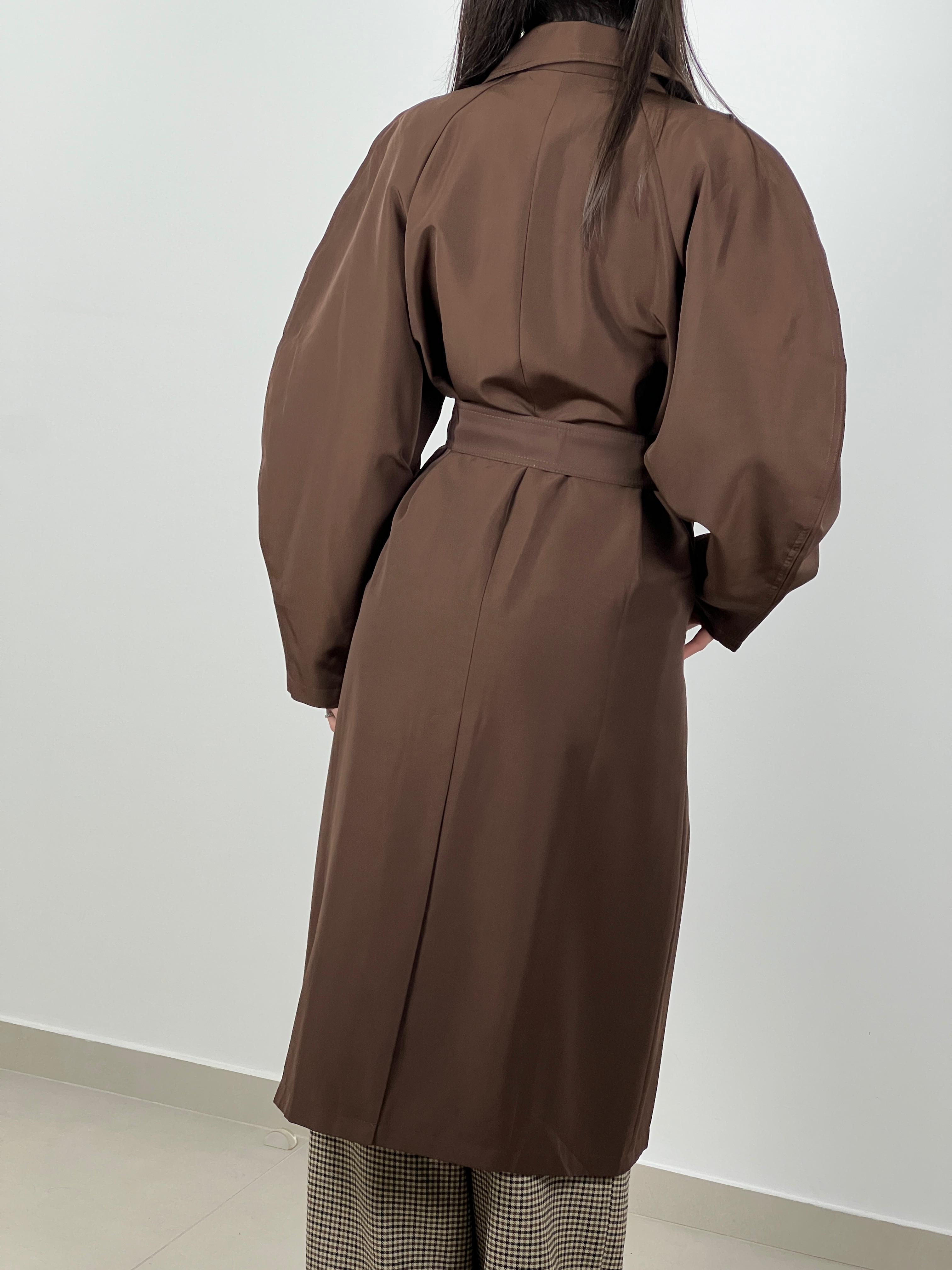 Trench con manica a ovetto col. Marrone