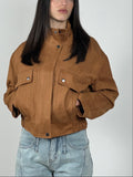 Bomber suede con taschini col. Coccio